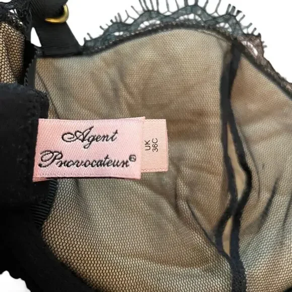 Agent Provocateur Brand New Black Red Lingerie Micro Skirt Garter Belt Bra Set